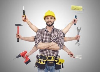Man with a plethora of tools at his disposal