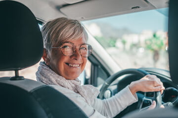 Lady smiling with gratitude.